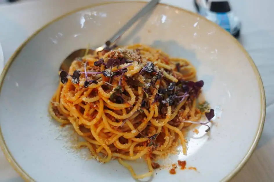 Spaghetti dish at Sheraton Grand 